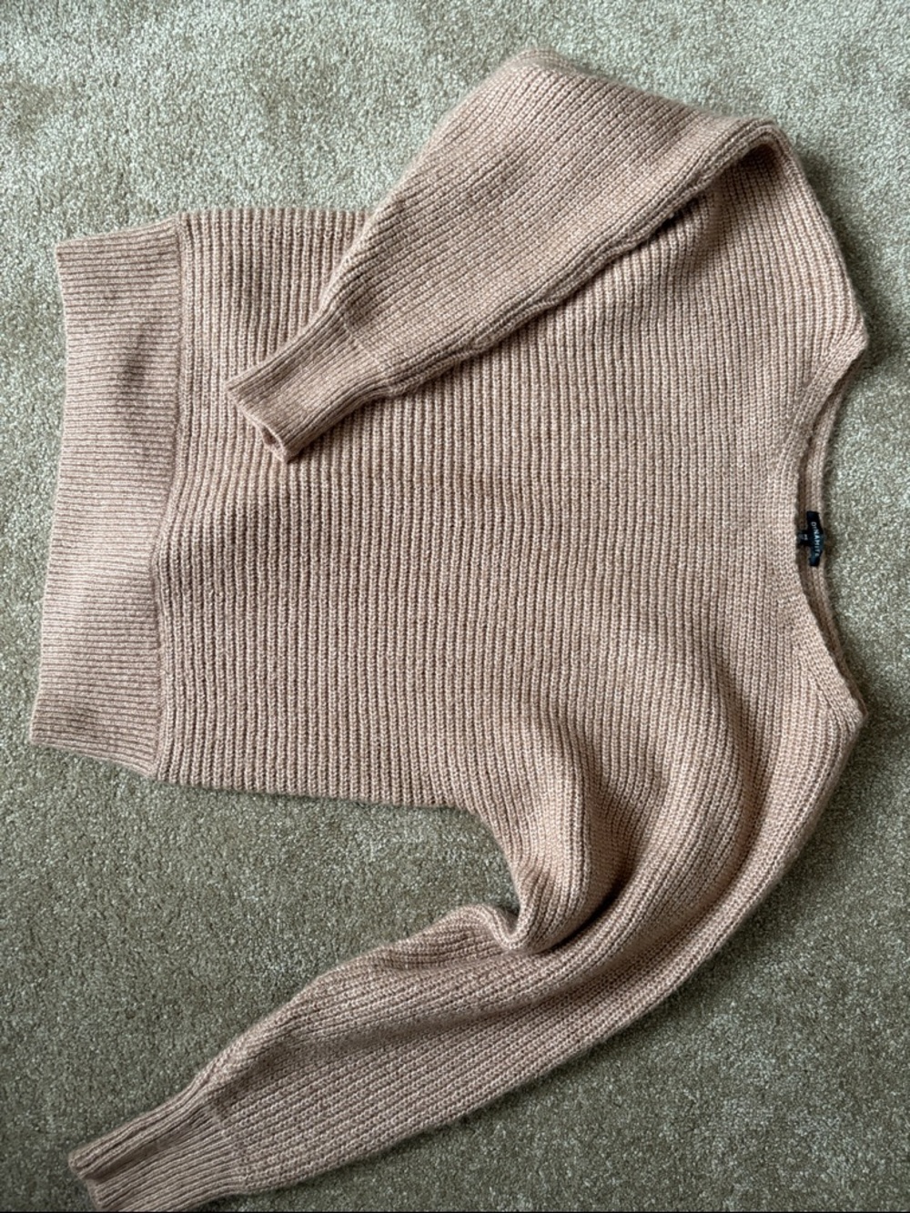Dynamite Ribbed Crewneck Sweater in Blush